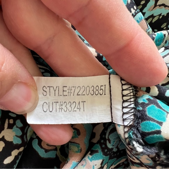 Self Esteem Turquoise & Black Floral Satin 90s Y2K Milkmaid Tank Size Large - Picture 5 of 6